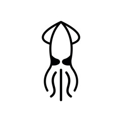 Squid outline vector icon. Can be used for any platform action promotion and advertising mockup. Isolated symbol sign used for: mobile, app, design, web, dev, ui, ux, gui. EPS 10. For your project.