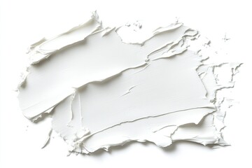Creamy white paint splatter on white background