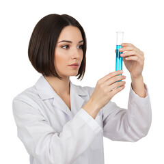 Fototapeta premium A female scientist analyzing a test tube 