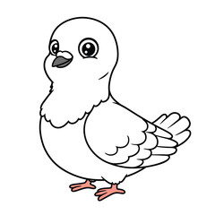 Dove Outline – Elegant Minimalist Line Art of a Peace Bird for Religious, Wedding, and Nature Design Projects

