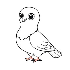 Dove Outline – Elegant Minimalist Line Art of a Peace Bird for Religious, Wedding, and Nature Design Projects

