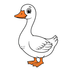Duck Outline – Minimalist Line Art of a Waterfowl Bird for Nature, Farm, and Educational Design Projects