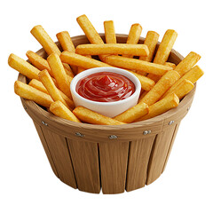 french fries with ketchup and mustard