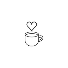 Outline Hot Chocolate Drink Icon – Heartwarming Beverage for World Chocolate Day