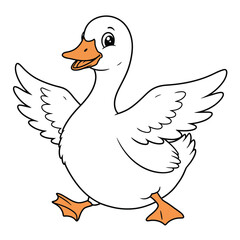 Duck Outline – Minimalist Line Art of a Waterfowl Bird for Nature, Farm, and Educational Design Projects