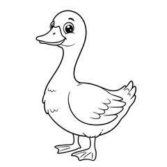 Duck Outline – Minimalist Line Art of a Waterfowl Bird for Nature, Farm, and Educational Design Projects