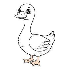 Duck Outline – Minimalist Line Art of a Waterfowl Bird for Nature, Farm, and Educational Design Projects