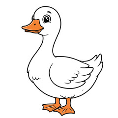 Duck Outline – Minimalist Line Art of a Waterfowl Bird for Nature, Farm, and Educational Design Projects