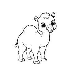 Camel Outline – Minimalist Line Art Illustration of a Desert Animal for Travel, Nature, and Educational Designs