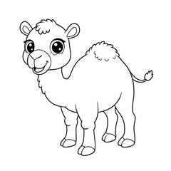 Camel Outline – Minimalist Line Art Illustration of a Desert Animal for Travel, Nature, and Educational Designs