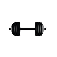 Adjustable Dumbbell Vector Silhouette on White Background