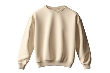 Fototapeta premium Beige sweatshirt, relaxed fit, crew neck