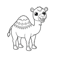 Camel Outline – Minimalist Line Art Illustration of a Desert Animal for Travel, Nature, and Educational Designs