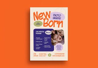 Green Kiddieland Newborn Photography Pricing Flyer Layout