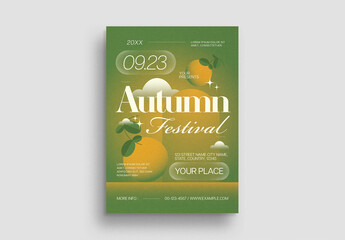Green Quirky Autumn Festival Flyer Layout