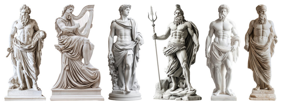 PNG Classical marble statues collection, element set on transparent background