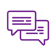 Group chat icon in outline style with two speech bubbles