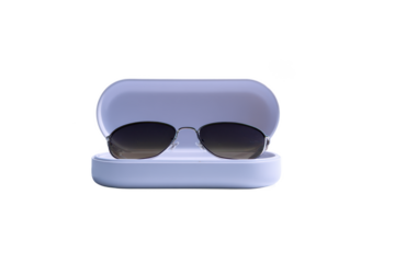 Stylish Aviator Sunglasses in Protective Case High-Quality Photo