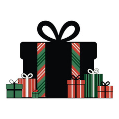 Beautifully gift boxes on white background vector illustration