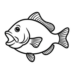 Fish line art vector illustration .Minimalist style vector illustration on white background