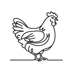 Obraz premium rooster vector illustration simple one line drawing 