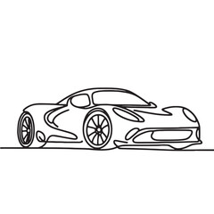 Naklejka premium sport car vector one line drawing illustration