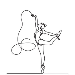 girl gymnast  simple one line drawing vector illustration