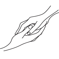 hands  simple one line drawing vector illustration