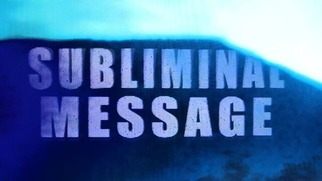 Subliminal Message in text. Video noise from a video cassette player, color bar test pattern and static. All original elements manipulated on damaged analog tape, captured with a 4K camera.
