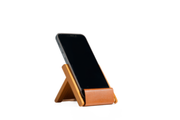 Elegant Wooden Smartphone Stand Simple Design, Perfect Viewing Angle