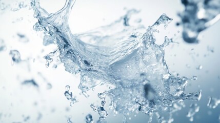 Clear water splash high speed photography for refreshing drink aqua movement concept frozen moment energy