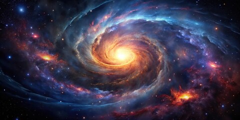 Obraz premium Dark nebula with vibrant stars and gas swirling in space , Stars, Vortex