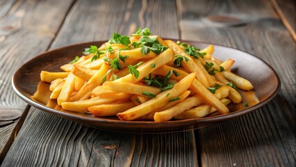 Crispy French Fries Plate, savory treat, fried potatoes,  savory treat, fried potatoes