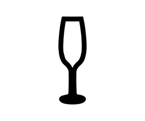 Simple icon of wine glass. Wine glass icon isolated vector design and illustration. 