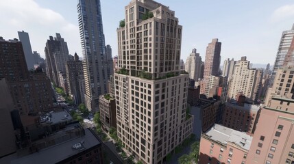 Obraz premium Close-up of virtual building model with grid layout and rendered surface textures