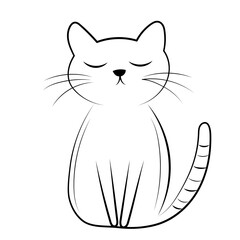 cat sketch, line drawing, vector