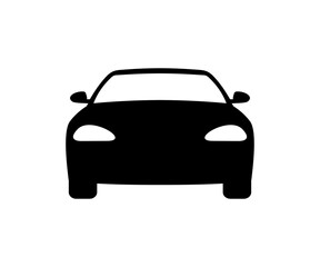 Сar front view flat icon. Сar sign. Auto vehicle isolated. Transport icons. Automobile silhouette front view. Sedan car, vehicle or automobile symbol vector design and illustration.

