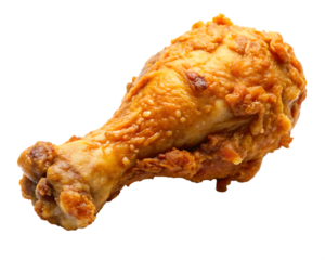 fried chicken leg isolated on transparent background