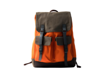 Durable Orange and Gray Canvas Backpack Perfect for Travel and Everyday Use