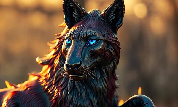 Ancient Majestic horned wolf