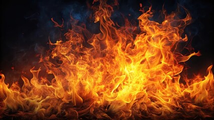 Fototapeta premium Flames of sapphire engulfing the darkness, intense heat, blazing, intense heat, blazing, smoldering embers
