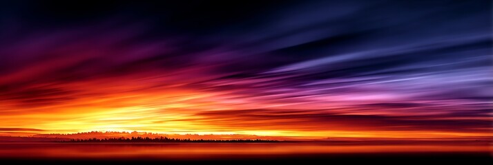 Stunning ultra-wide sunset with warm orange to deep purple gradient, soft blur effect, perfect for wallpapers, backgrounds, and creative projects. Serene and dreamy.