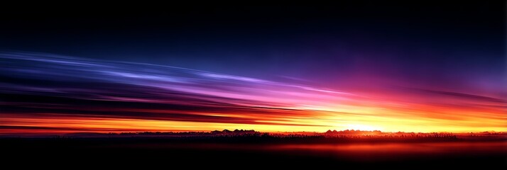 Stunning ultra-wide sunset with warm orange to deep purple gradient, soft blur effect, perfect for wallpapers, backgrounds, and creative projects. Serene and dreamy.