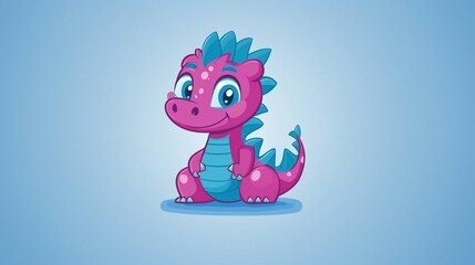 Cute Dragon Illustration, Pastel Colors