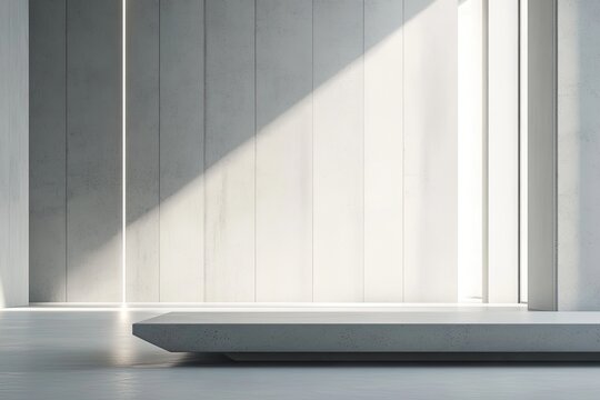 Modern, minimalist concrete interior