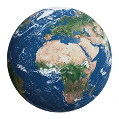 Fototapeta premium Earth globe isolated on white background. globe showing continents and oceans. for education, science, and geography uses.