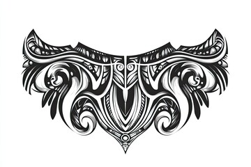 Obraz premium Ornate, symmetrical, tribal-inspired design, perfect for a tattoo or decorative piece