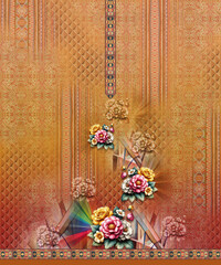 master color and flowers suit 3 pic digital Kurtis design, 3 pic,  new design flowers
