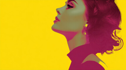 yellow pop art background retro vector illustration kitsch vintage 50s 60s style