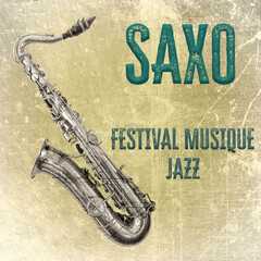SAXO FESTIVAL MUSIQUE JAZZ, PNG sur fond transparent